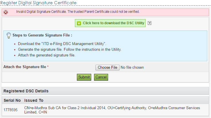 Invalid-Digital-Signature-Certificate-DSC Problem